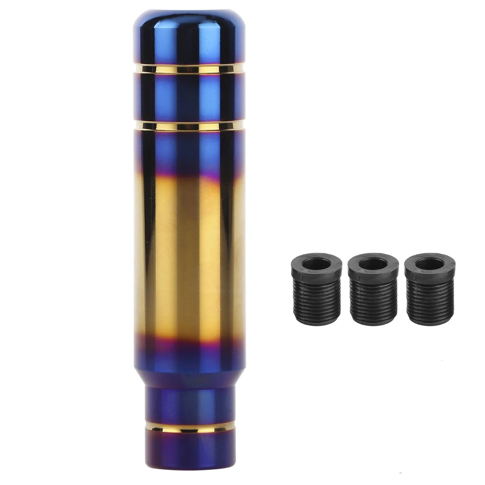 5.1in Aluminum Gear Shift Knob Shifter Burnt Blue with 3 Adapters Universal for Car