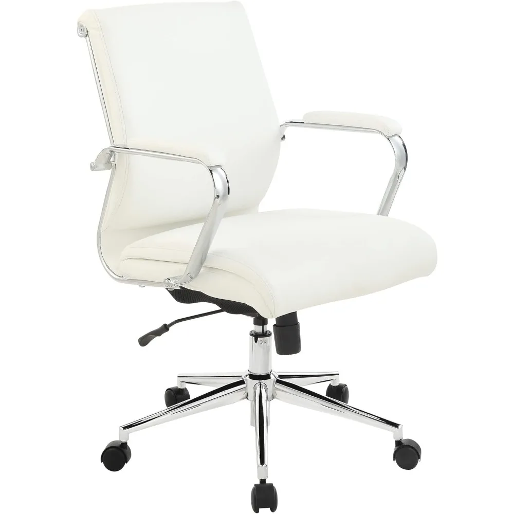 

Регулируемое офисное кресло Office Star Antimicrobial Manager с хромированной основой, средней спинкой, ткань Dillon Snow