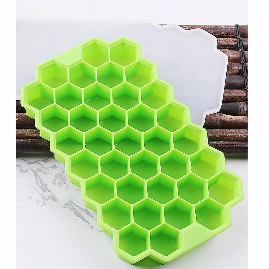 1 PC Premium Ice Cube Trays, Silicone Ice Cube Molds, Reusable, Safe Hexagonal Ice Cube Molds, for Chilled Drinks, Whiskey