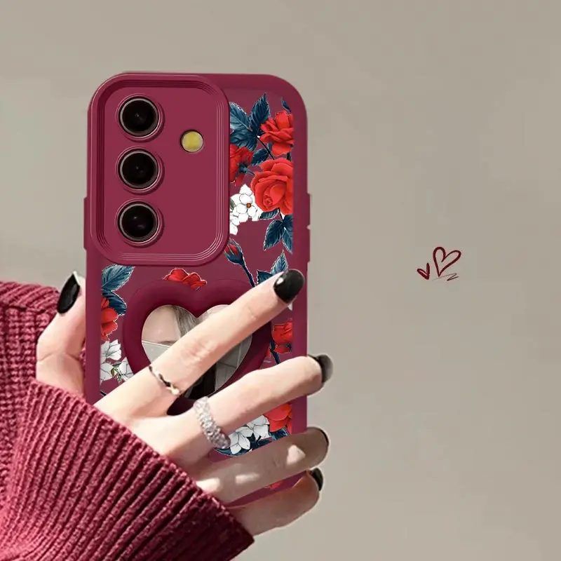 S25 ゴージャスな花柄 新スカイアイ シリコン製スマホケース Samsung S25Plus S25Ultra S24 S24FE S23 S23FE S22 S20Lite M32 M12 カバー