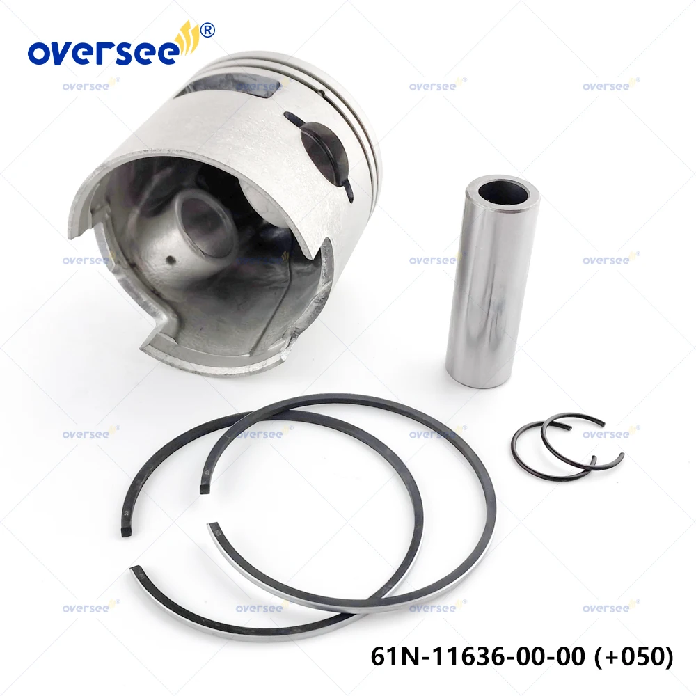 61N-11636-00-00 Piston Set Oversize +050 For Yamaha Parsun 25HP 30HP Outboard Engine Boat Motor Aftermarket Parts