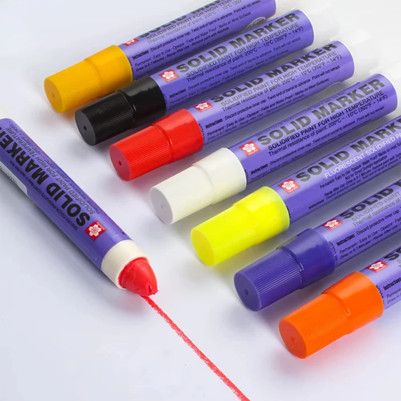 ✰✪1Pc 11 Color Solid Paint Pen Waterproof XSC Industrial Metal High Temperature Tire Marker Permanent Office Supplies