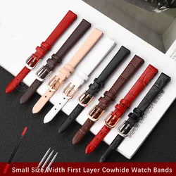 Soft cowhide Watch Band Women's Strap 6mm 8mm 10mm 12mm 14mm Small Size Width First Layer Cowhide Watch Bands Belt