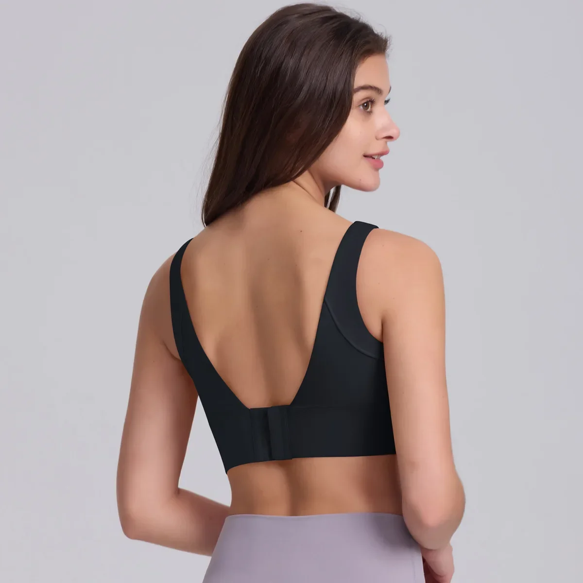 Roupa íntima esportiva à prova de choque para mulheres, sutiã feminino push up, top crop, fitness, roupas esportivas, roupas de ioga, academia