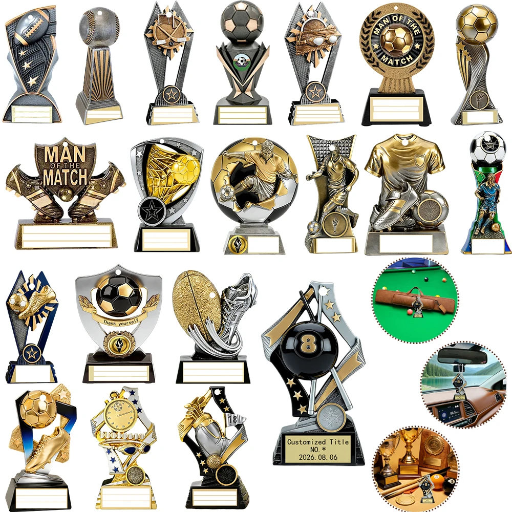 Trophy Cup Shape Custom Acrylic Car Pendants, Personalized Sports Award Car Hanging Ornaments, Engraved Champion Car Charm Decor