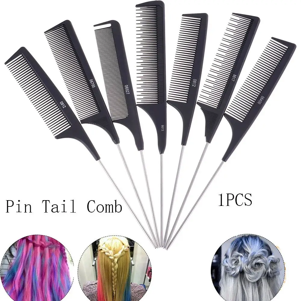 Black Straight Hairdressing Antistatic Fine-tooth Cutting Comb Hair Trimmer Styling Tool Pin Tail Comb