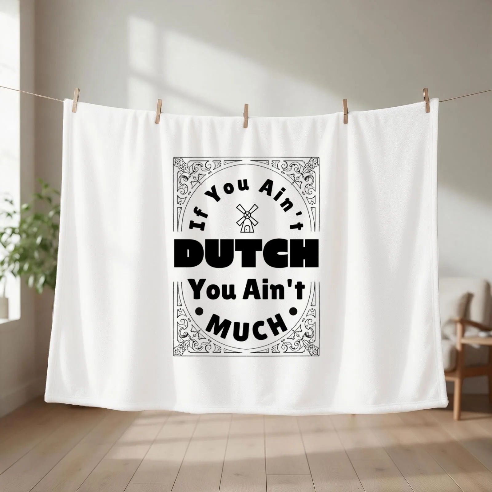 If You Ain't Dutch You Ain't Much Dutch Pride Throw Blanket couch cozy soft plush fuzzy picnic outdoor blanket