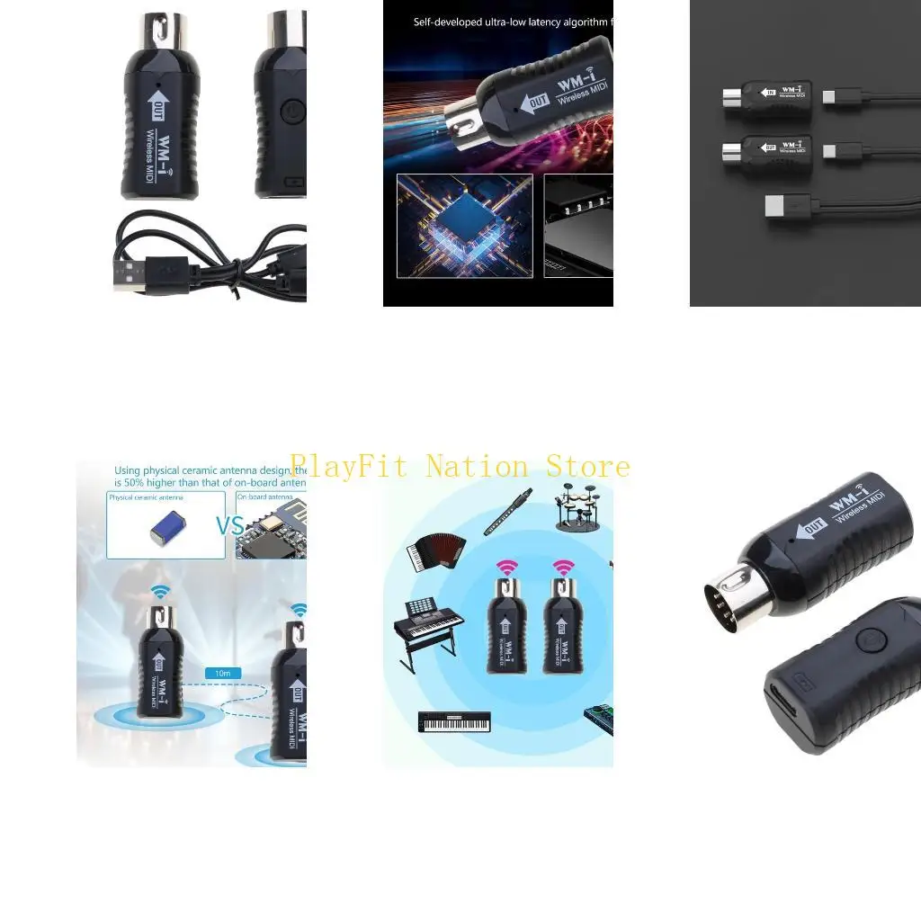 

242F MIDI Беспроводная гитарная система Звуковой приемник Передатчик Беспроводной MIDI-адаптер для цифровой клавиатуры к