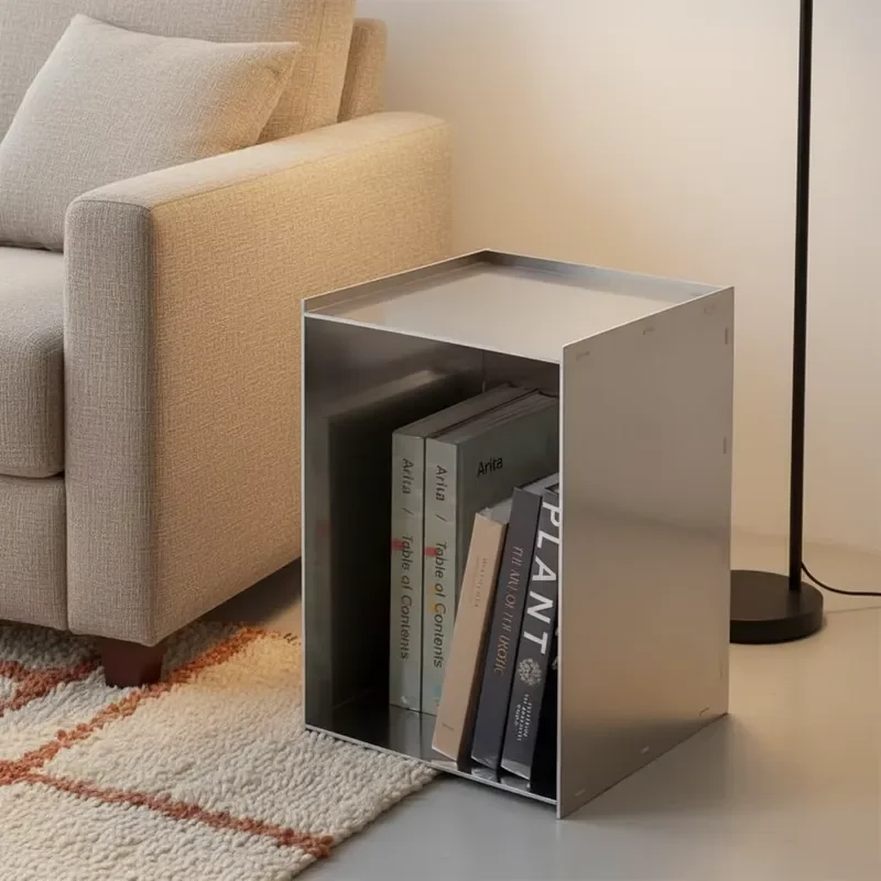 Modern Nordic Minimalist Design Square Stainless Steel Coffee Table-Durable Waterproof Eco-Friendly Easy Living Room