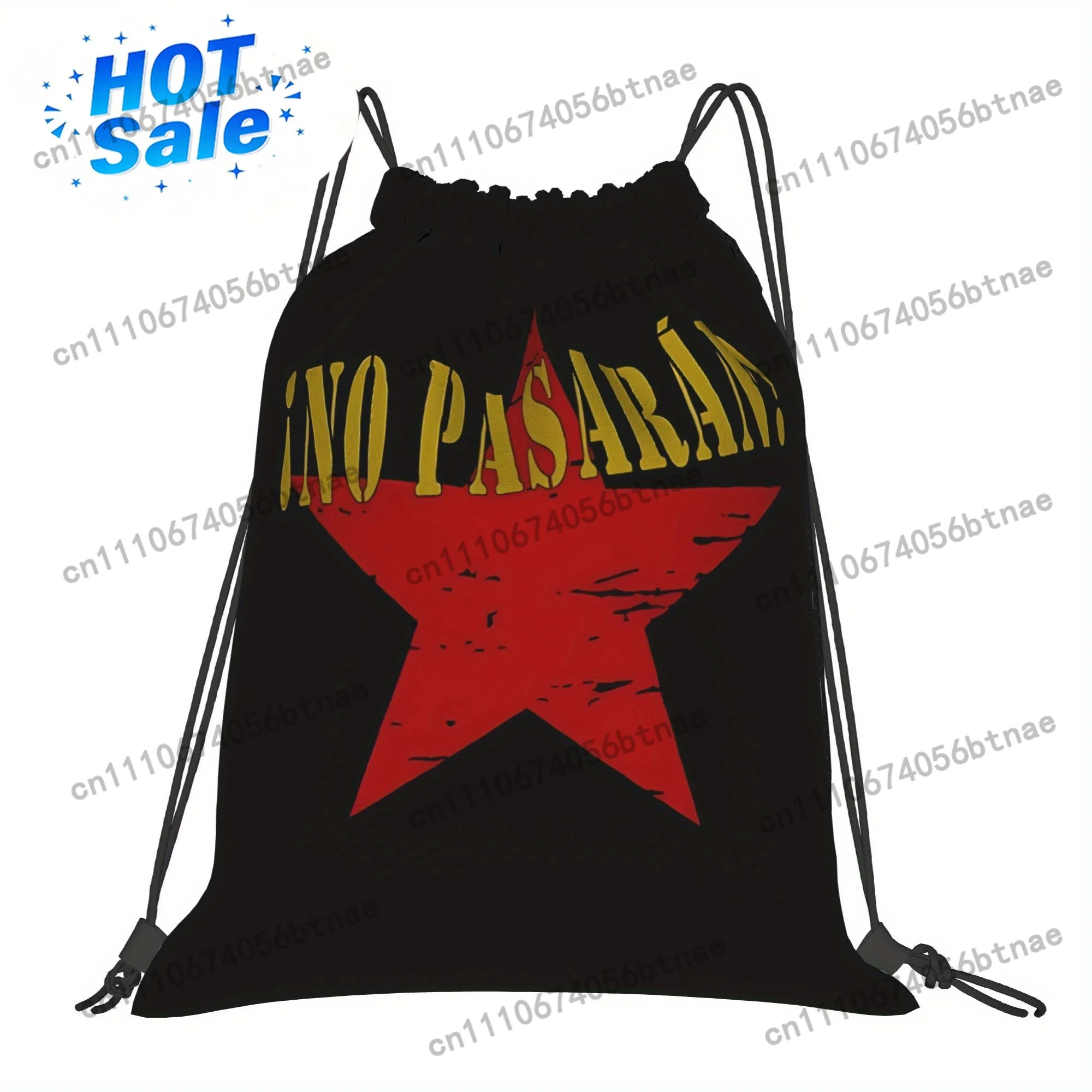 No Pasaran Drawstring Backpack for Hiking Gym and Travel Durable Creative Patterned Women Men's Backpack