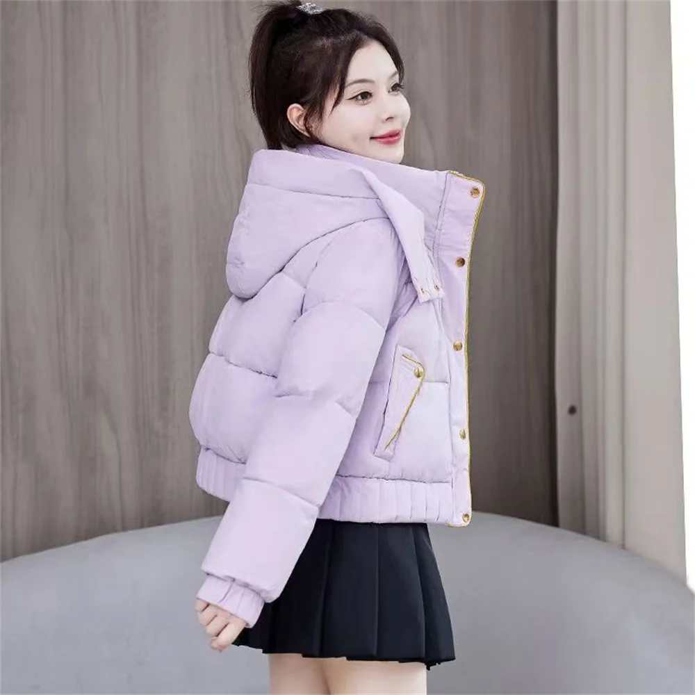 Fashion Down Cotton-padded Jacket Women's 2024 Short Loose Padded Winter Coat Short Cotton-padded Jacket New Temperament Coat
