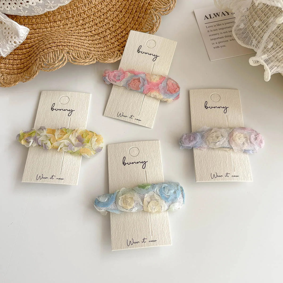 Mesh Yarn Flower Water Drop BB Clip Sweet Girl Barrettes Bangs Side Clip Hairpin Hair Clip Children's Hair Accessories Headwear