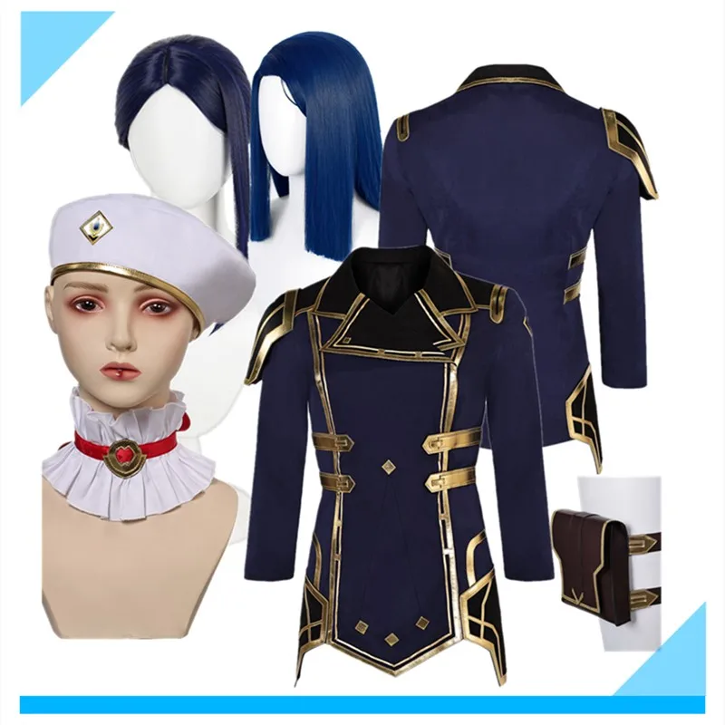 Arcane Caitlyn Cosplay Coat Disguise LoL Costume Women Roleplay Fantasia Hat Jacket Wig Outfits Halloween Carnival Party Suit