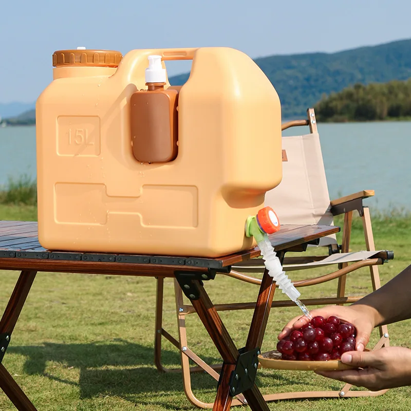 Portable Camping Water Bucket Pure Water Empty Bucket with Faucet Car Drinking Water Self-Driving Tour Water Storage Bucket