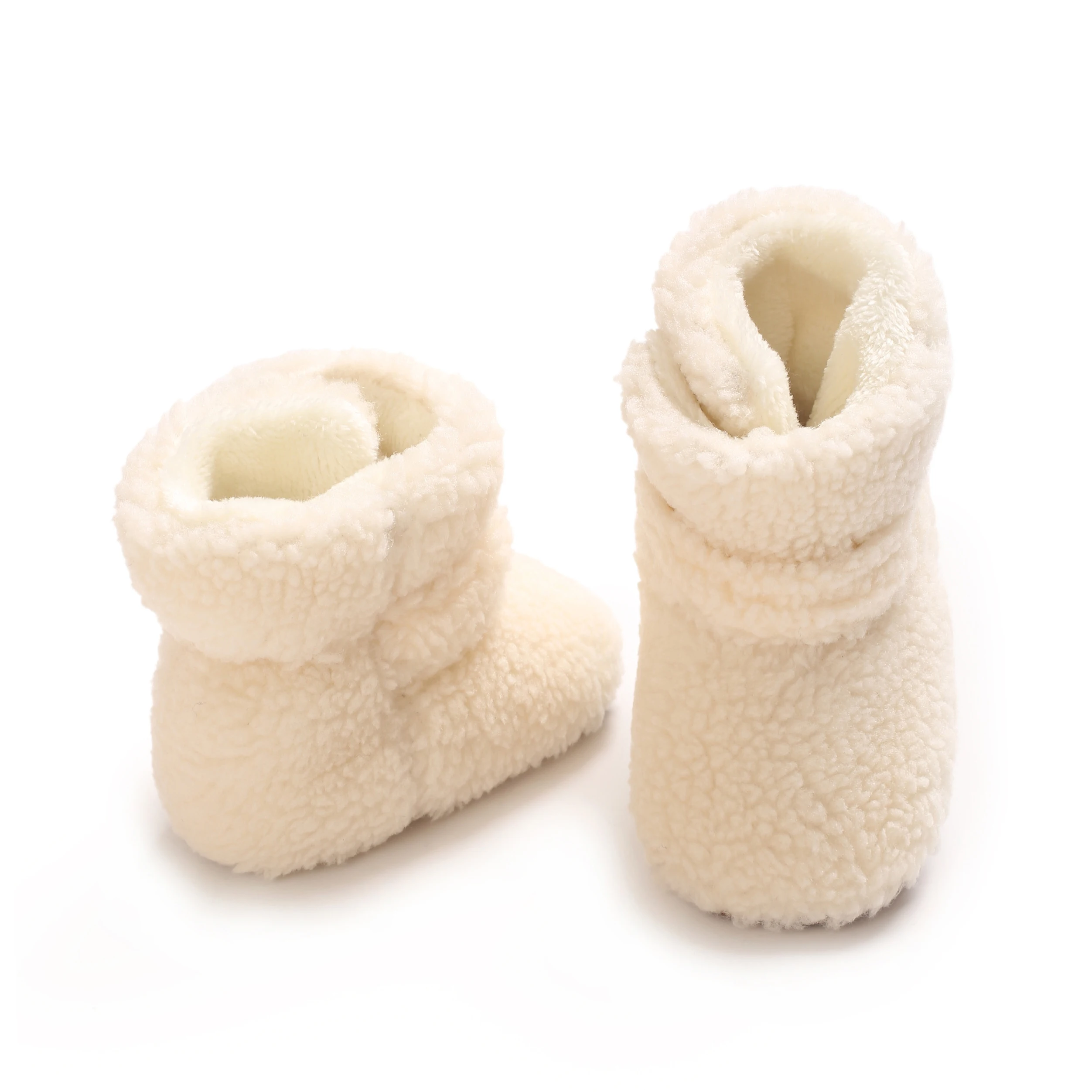 Unisex Baby Winter  Fleece Booties Soft Plush Velcro Cuff Non Slip Sole Infant Newborn Warm Crib First Walkers Snow Boots 0-18M view 5