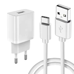 EU Plug Fast Charging Adapter 1M Data Wire For Samsung S25 S24 S23 Xiaomi 15 14 13 Pro LG Transsion Type C Port Chargers Cable