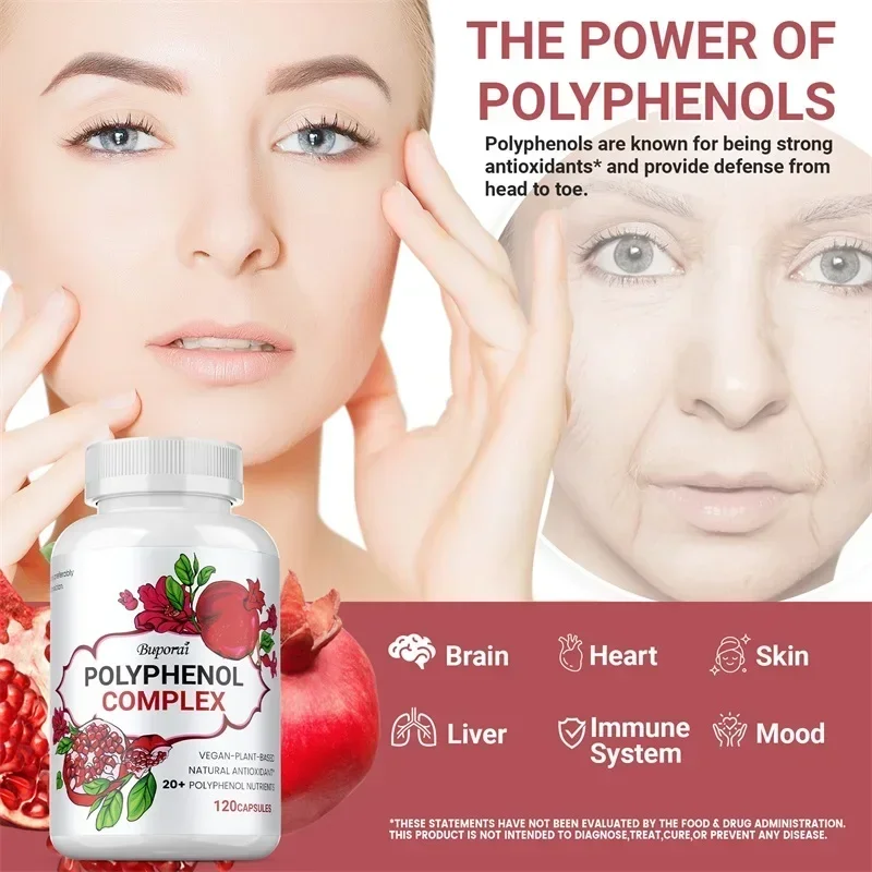 Polyphenols Supplement - Provide Energy, Fights Aging, Antioxidant, Support Skin, Digestive and Immune Health,Maintains Vitality