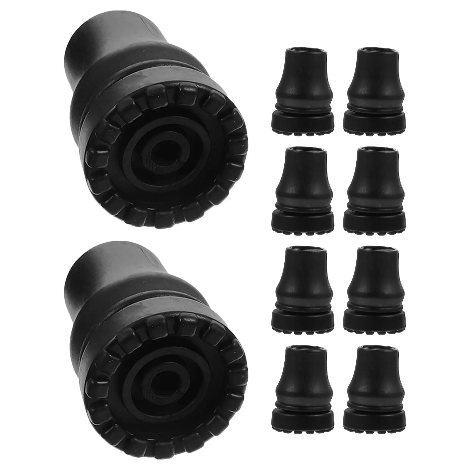 10Pcs Crutch Tips Anti-Skid Walking Stick Replacement Ends Easy Install Cane Foot Covers for Stability Hygiene Mobility Aid