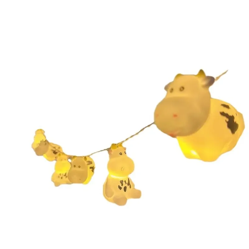 Nice LED Vinyl Lighting Strings Cartoon Cow Decoration Light ForcChildren's Room