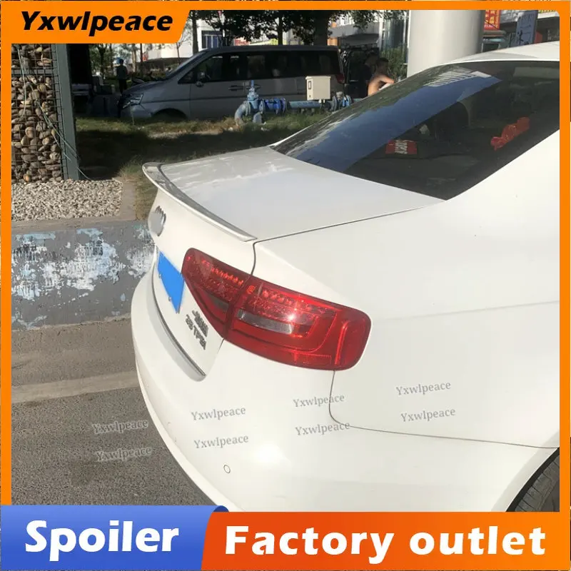 

For Audi A4 B8 2009-2016 High Quality ABS Plastic Unpainted Color Rear Trunk Lip Spoiler Trunk Cover Wing Car Accessories