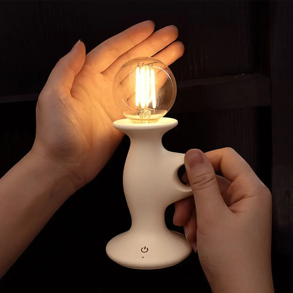 Dimmable Candle Shape Light Romantic Soft Light LED Atmosphere Lamp USB Rechargeable Creative Bedside Lamp Bedroom