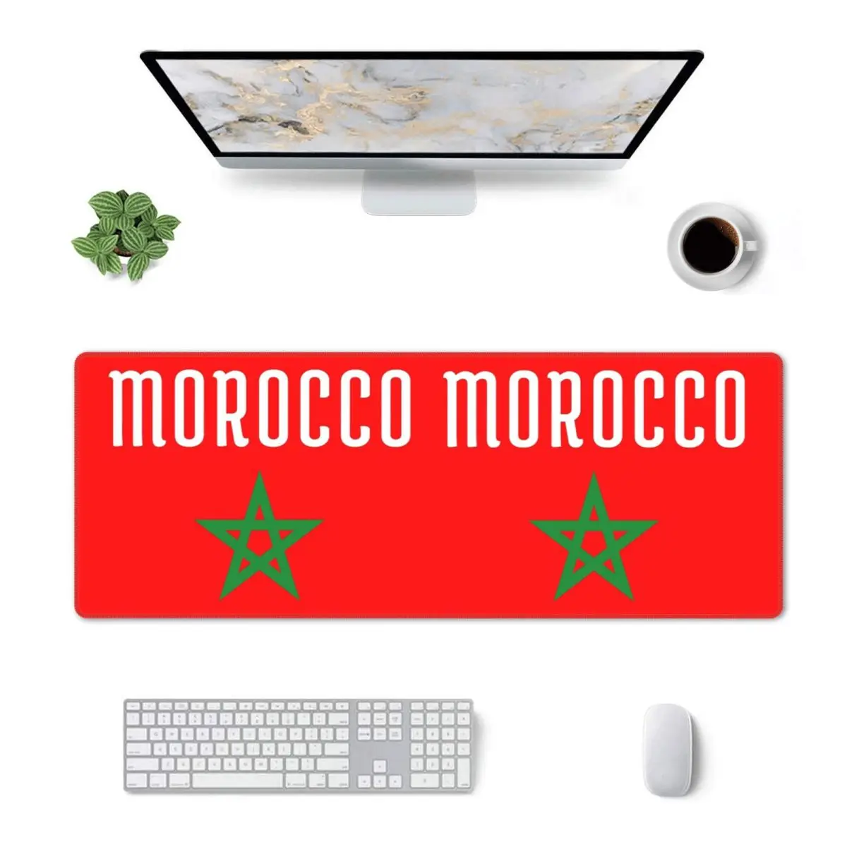 Large Mouse Pad Flag Of Morocco Moroccan Flag Gamer PC Laptop Mats Keyboard Carpet Computer Gaming Office Accessories Desk Mat