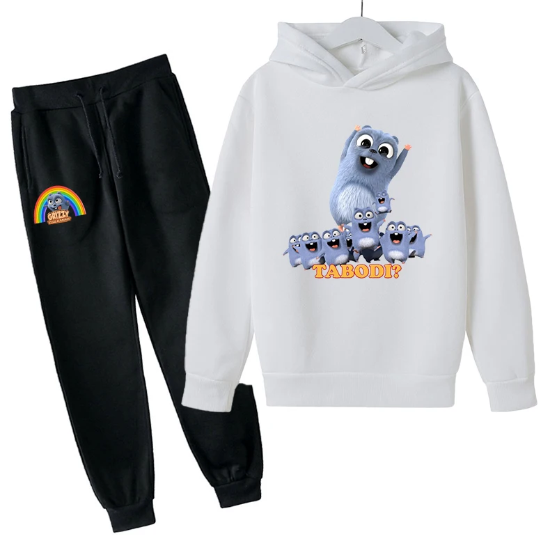 Autumn Grizzy And The Lemmings Children Hoodies Sets Pants Suit 2 Pcs Sets Kids Boy Girl Clothing Casual Fashion Tracksuits