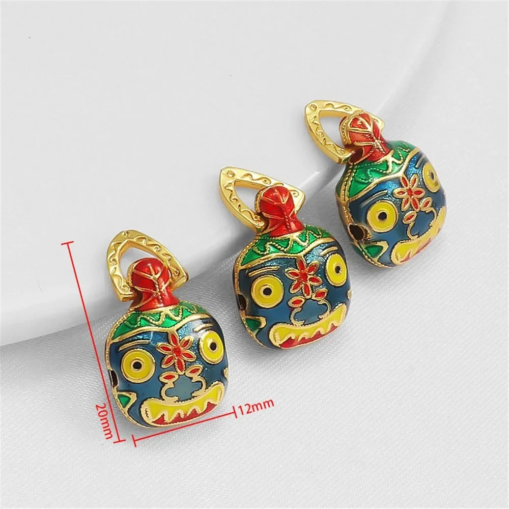 

18-каратное матовое золото, кролик, Бог богатства, глотающий золотой зверь, бусины-подушки с прозрачными отверстиями, ожерелье «сделай сам», браслет, бусины, аксессуары