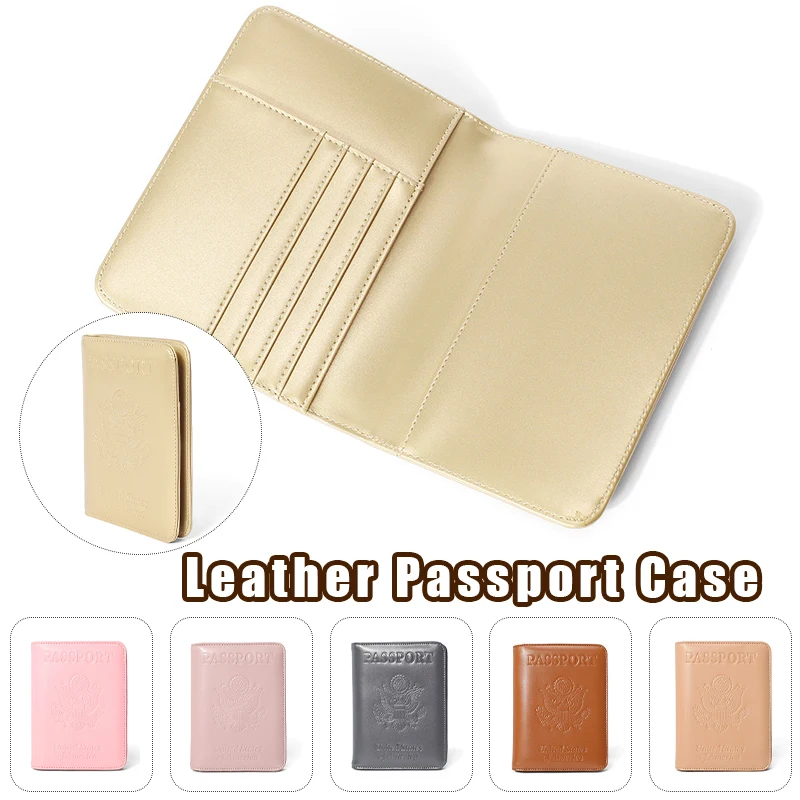 Leather Passport Book Antimagnetic Multi Card Ticket Holder Travel Wallet Cover Pu Leather Passport Case Protection