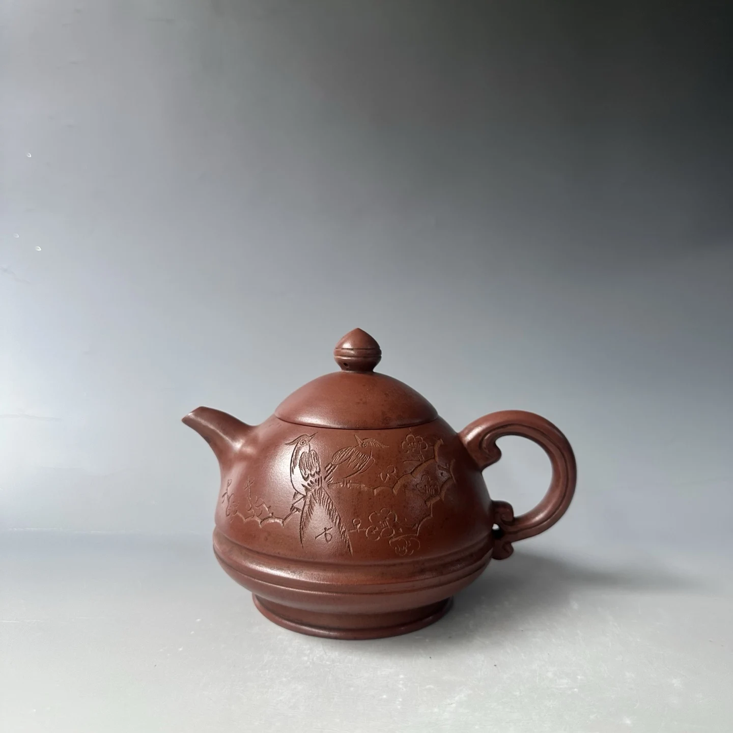 Old Chinese Handicraft Enameled YiXing Zisha (red stoneware) Teapot,Yu Li Teapot, with mark, Free shipping