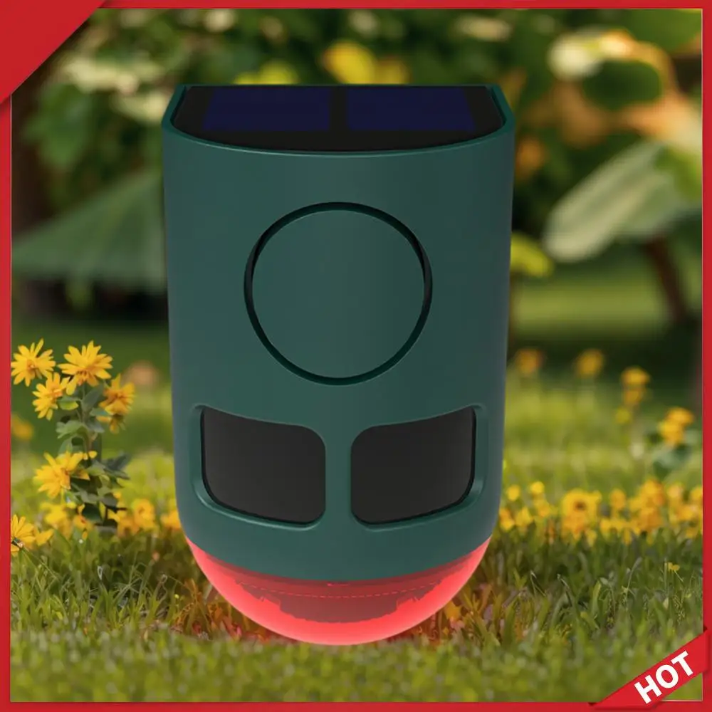 Solar Infrared Motion Sensor Alarm Home Security Alarm with Strobe Light 129dB Loud Sound Noise Maker for Yard Farm Garden