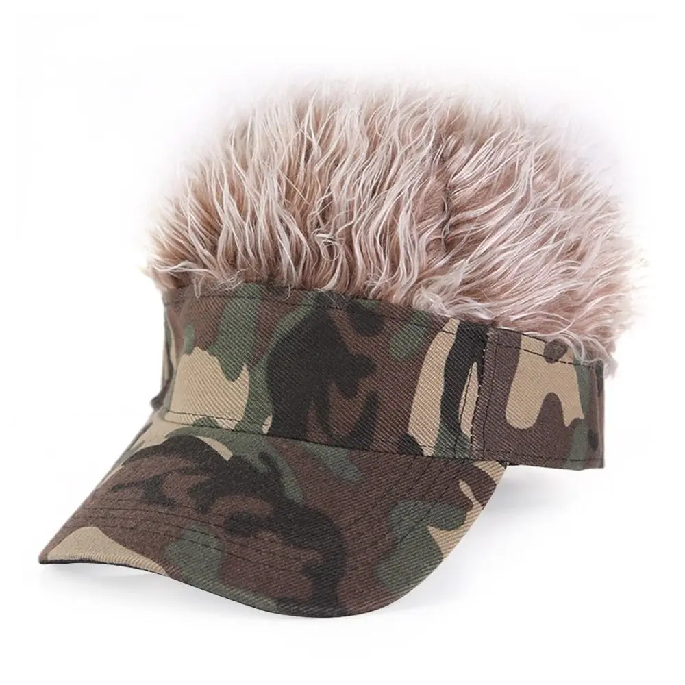 Fashion Hip-Hop Wig Hat Outdoor Sport Prank Baseball Hat Cotton Casual Fake Hair Cap for Men