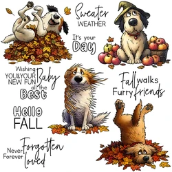 Mangocraft Cute Dogs On Windy Days Cutting Dies Clear Stamp DIY Scrapbooking Metal Dies Silicone Stamp For Cards Albums Decor