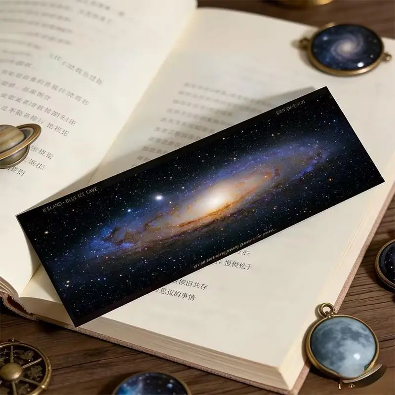 Starry Sky Galaxy Acrylic Film Bookmark Artistic Vintage Romantic Bookmarker for Women Men Students Use