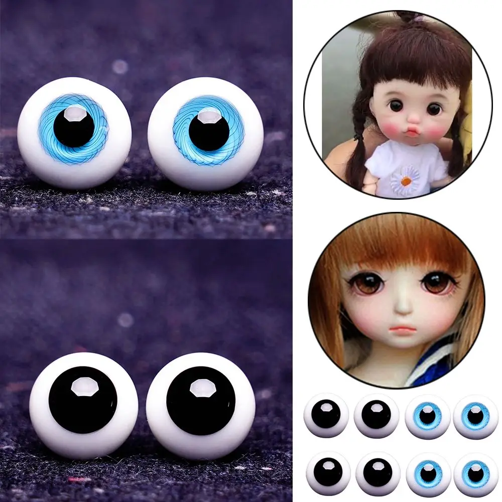 6Mm 8Mm 10Mm 12Mm 14Mm Bola Mata Kaca Hitam Biru untuk Boneka BJD DIY Membuat Boneka Aksesori Kerajinan Hewan Keselamatan Mainan Bagus