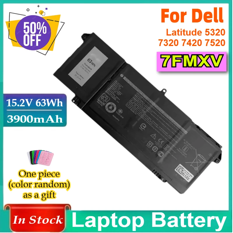 

Аккумулятор 7FMXV 3900 мАч для Dell Latitude 5320 7320 7420 7520 Latitude 5320 2-в-1/7320 2-в-1 P134G001 0TN2GY 9JM71 4M1JN 1PP63