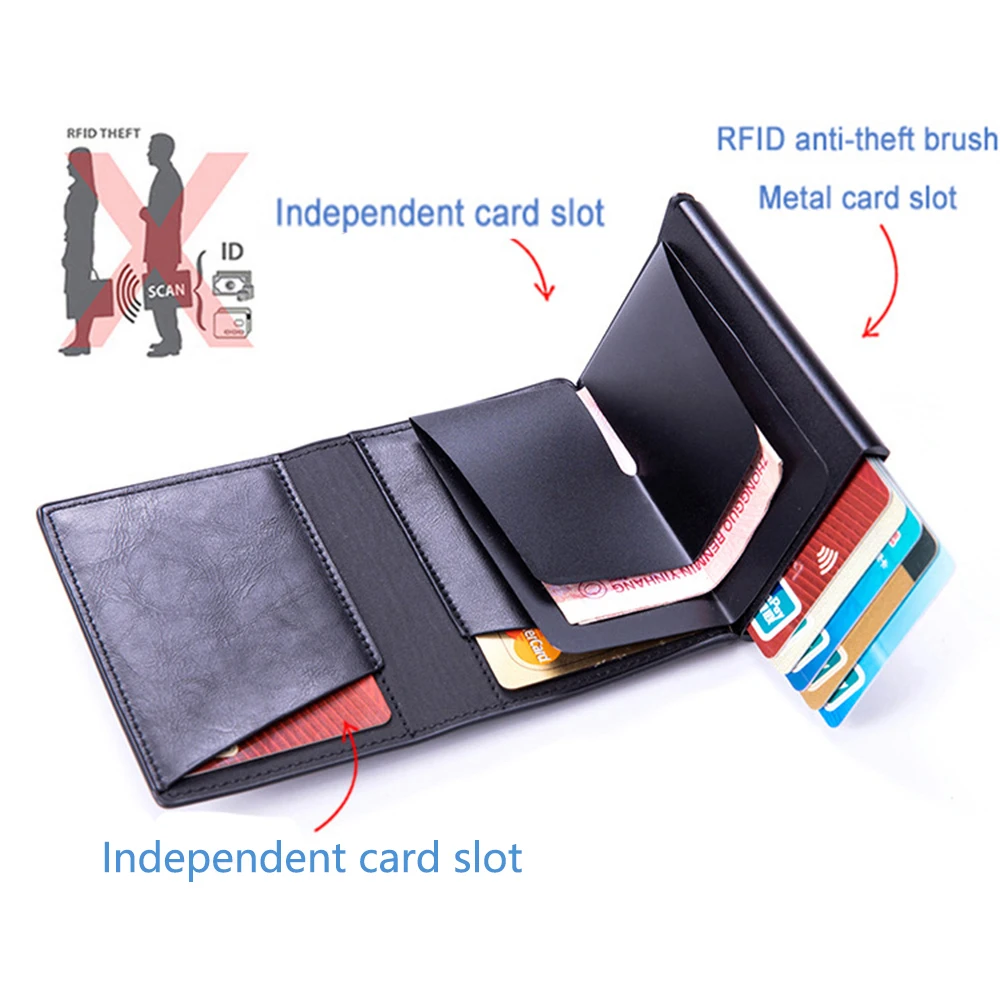 2022 Rfid For AirTag Men Wallets Money Bags Anti PU Leather Card Holder Wallet For Apple Air Tag Male Purses Smart Cover Case