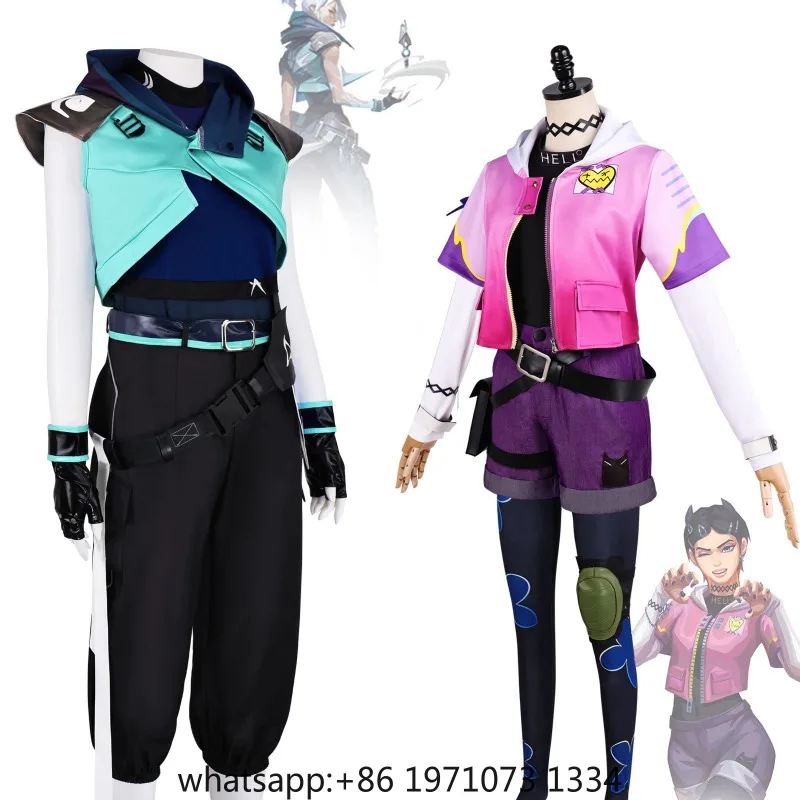 Valorant Clove Jett Cosplay Costume Battle Outfit for Women Sportswear Set Tactical Game Character Cosplay for Comic Conventions