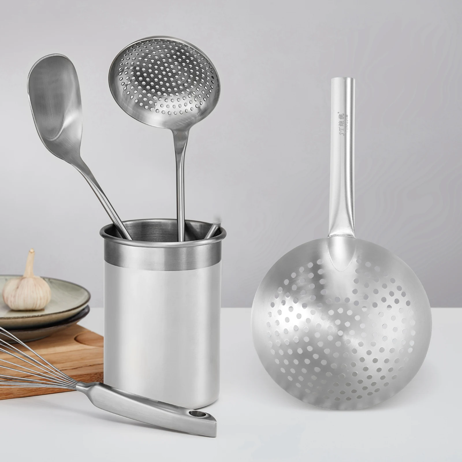 

Stainless Steel Skimmer Heavy Duty Oil Filter Strainer For Hot Pot Soup Kitchen Gadget Food Strainer Colander Filtering