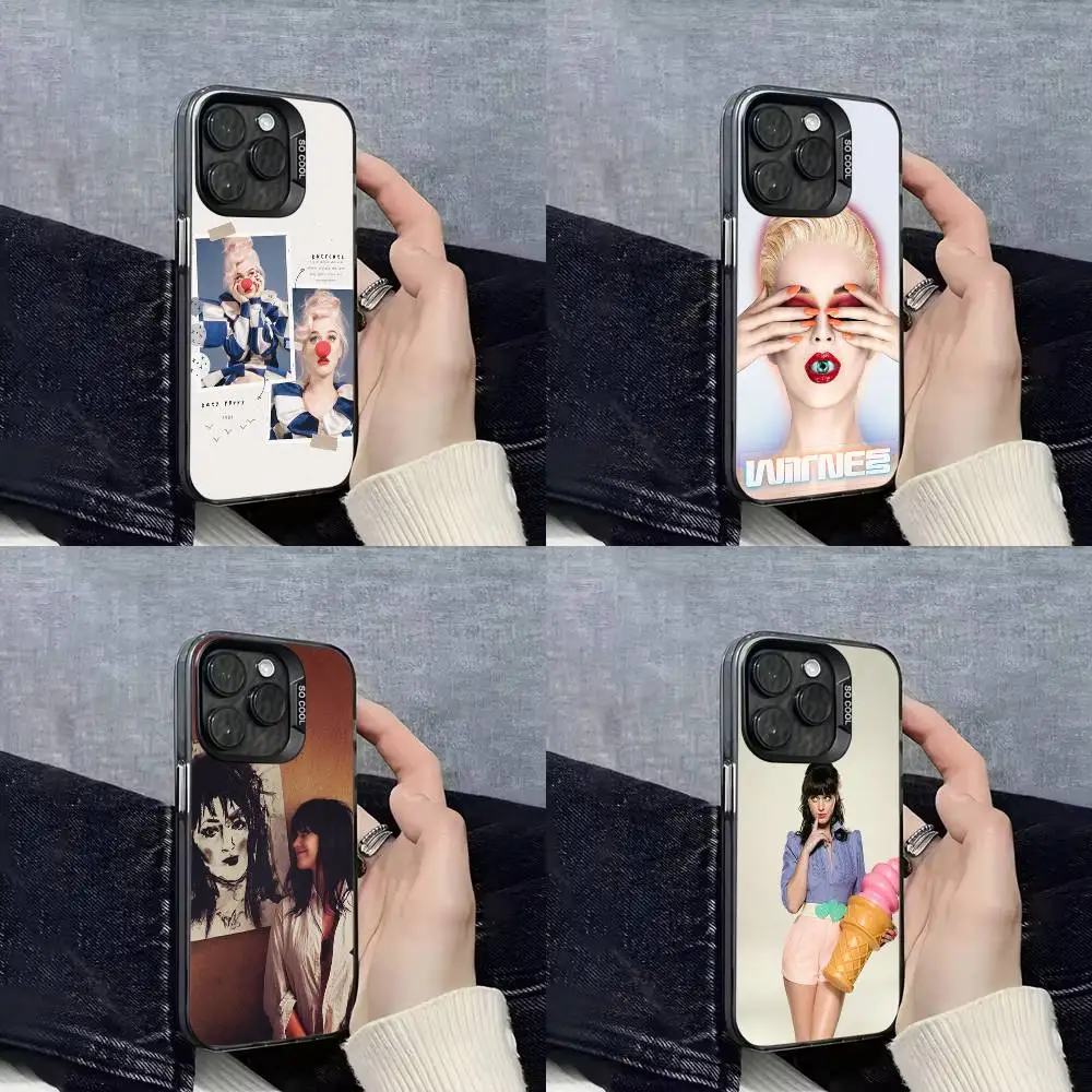 

K-Katy Witness Smile Perry Phone Case For iPhone 16,15,14,13,12,11,Mini,Pro,E,SE4,XS,MAX Black Candy Matte Cover