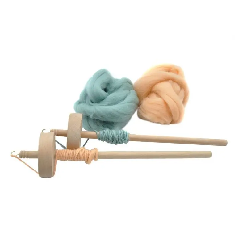 ABGE-8Pcs Drop Spindle For Spinning Wool Yarn Spin Top Whorl Drop Spindle Hand Carved Wooden Tool For Beginners view 4