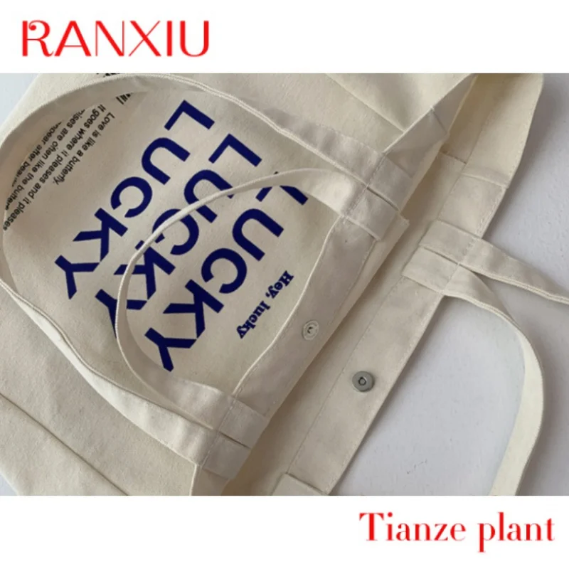 Bolso de mano de algodón ecológico con múltiples bolsillos, bolsa de lona con logotipo personalizado