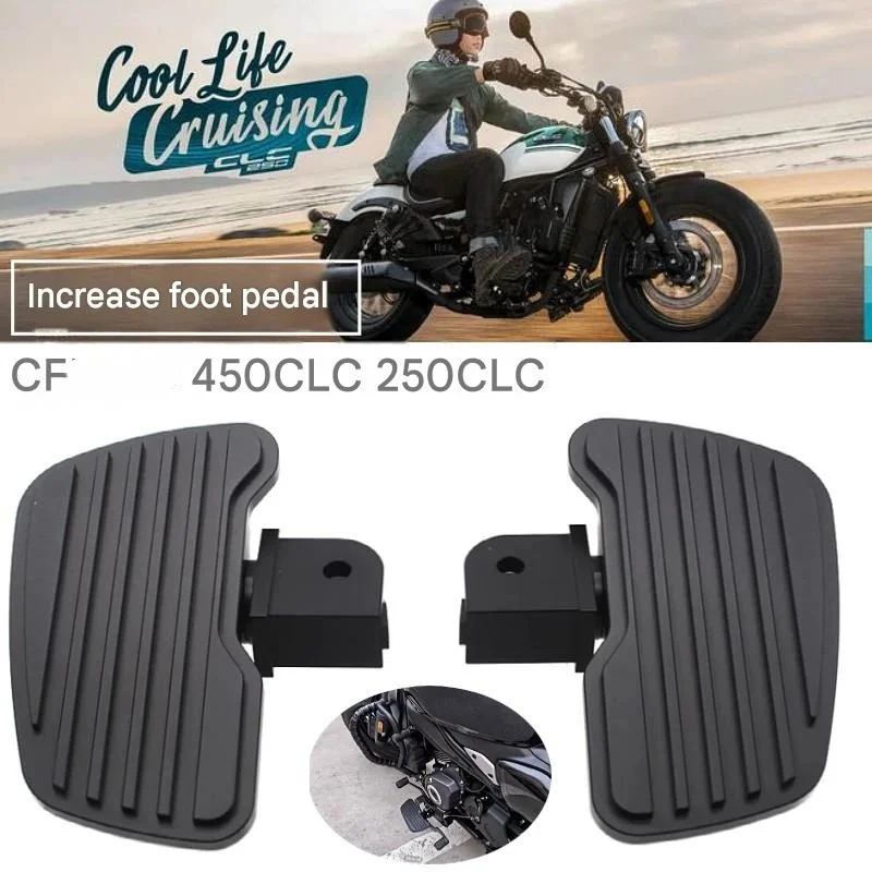 FOR 250CLC / 450CLC Widened & Enlarged Front Footpegs, CNC Aluminum Retro Cruiser Footpegs The widened tread evenly distributes