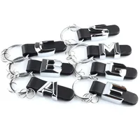 1Pcs 3D Car Key Chain Metal Letter Leather Strap keychain For Mercedes Benz A B C D E G S Class Car Keychain leather Key Rings