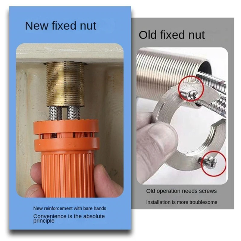 3pcs Easy Practical Water Faucet Anti-loosening Nut Fixed Base With Quick-release And Quick-installation Interface Suitable For