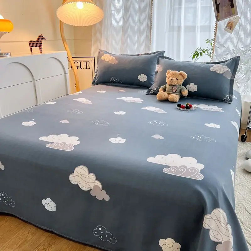 학생 기숙사용 풍부한 색상의 아름답고 사랑스러운 침대 시트 패턴 싱글 침대 시트 더블 침대 간단한 침구