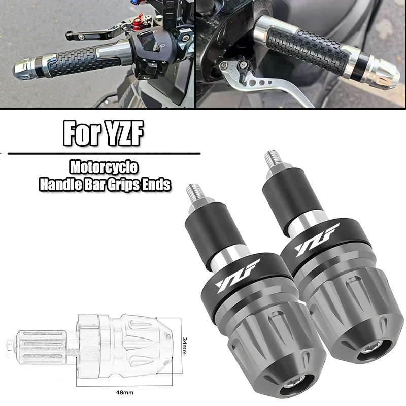 Motorcycle Handlebar Grips Ends Handle Bar Cap End Plug For YZF R1 R1S R1M R3 R6 R7 R9 R15 R25 R125 R250