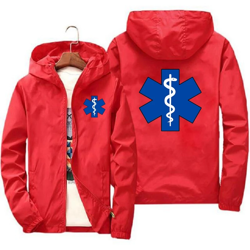 EMT-Jaqueta masculina de ambulância de emergência, casaco blusão elegante, roupas de acampamento ao ar livre, impermeável, primavera e outono, 2021,