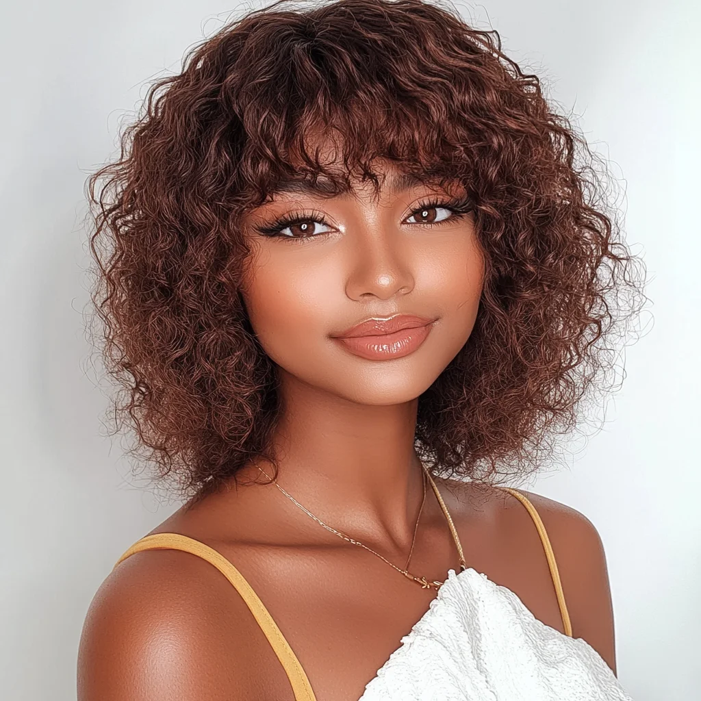

Sleek P4/30 Highlight Colored Pixie Cut 100% Real Wigs Curly Human Hair Wigs For Women Short Jerry Curl Curly Human Hair Wigs
