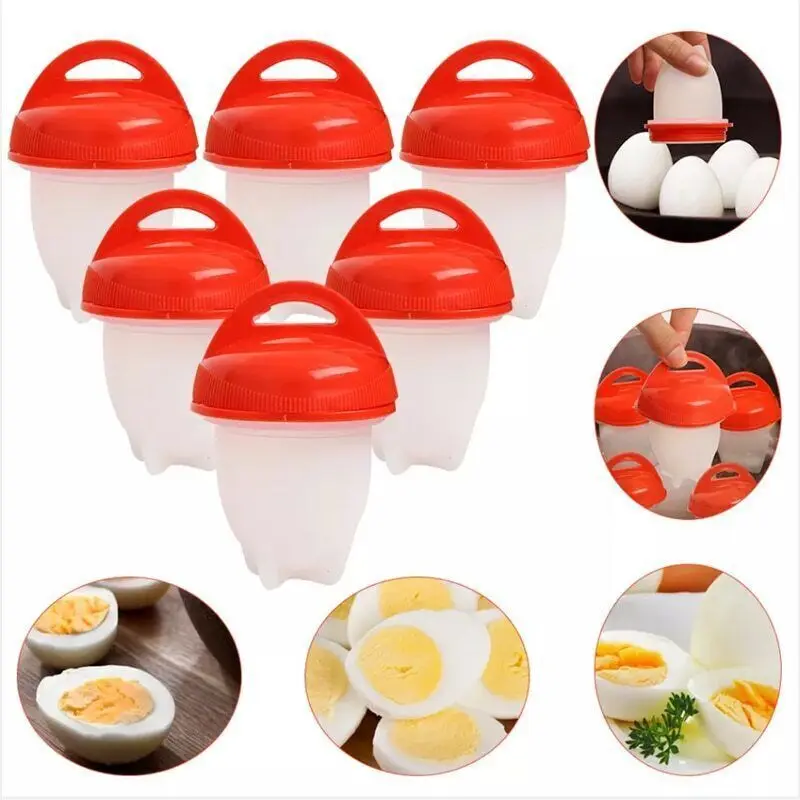 

6PCS BPA Free Silicone Egg Boiler Steamer Non-stick Silicone Egg Cook Cups Fast Egg Poacher for Breakfast Kitchen Cooking Tool